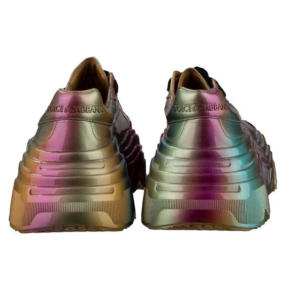 Dolce & Gabbana - Women Rainbow Leather Sneaker DAYMASTER Gold 39 US 9 - Picture 5 of 5